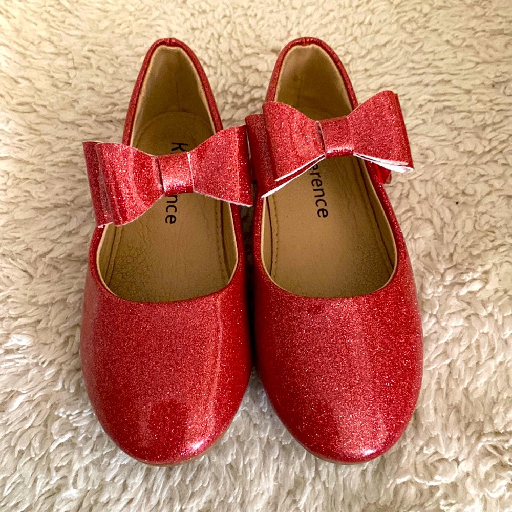 Kiderence Red Glitter Maryjane Shoes.